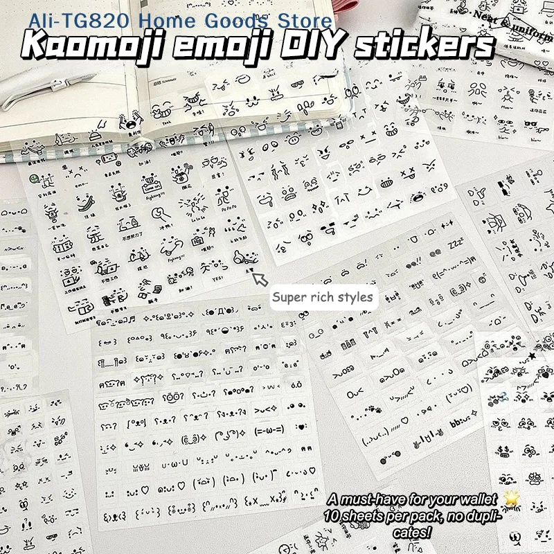 

[TG820]Steve Random 2pcs Cute PET Transparent Emoticon Stickers Journal Decorative Stickers