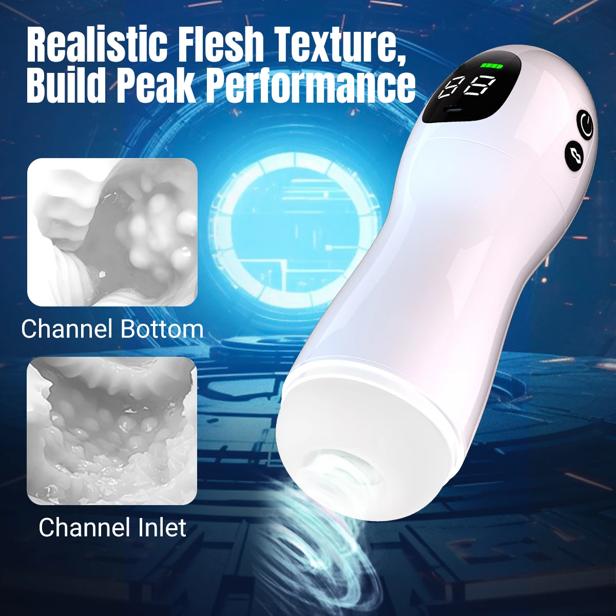 AIERLE LED Automatic Male Masturbator Vibration Sucking Machine Masturbation 9 Sucking Vibrating Modes Adults Sex Toys for Men 5