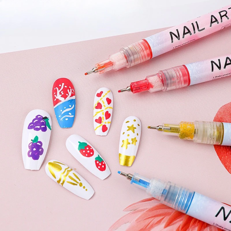 

12pcs/Set Nail Art Graffiti Pen Nail Marker Drawing Abstract Lines Fine Detail Floral Design Waterproof Nail Painting Tools