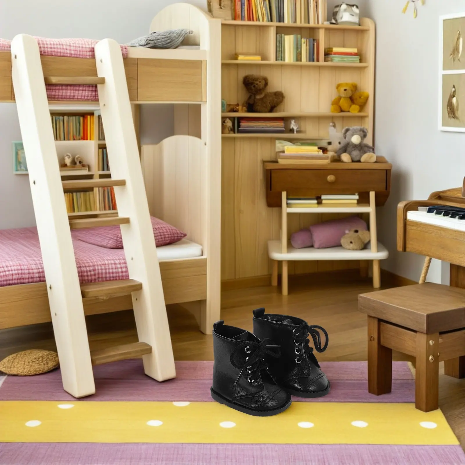 

2 пары ботинок для девочек, туфли из искусственной кожи для кукол 18 дюймов, модная обувь, аксессуары для кукольного домика, милые, удобные, стильные