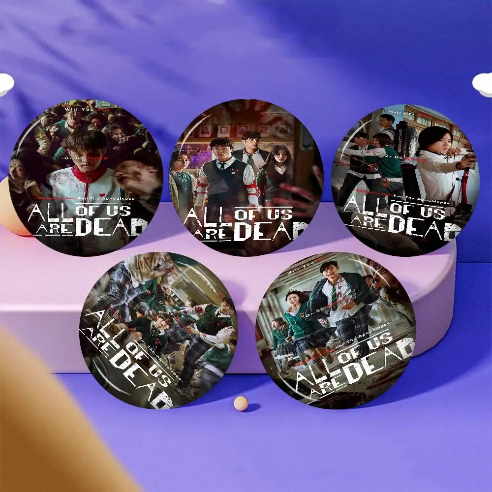 Korean Tv All Of Us Are Dead Classic Soft Button Pin Round Metal Badge Lapel Pin Parts Gift Friends Kid Jewelry