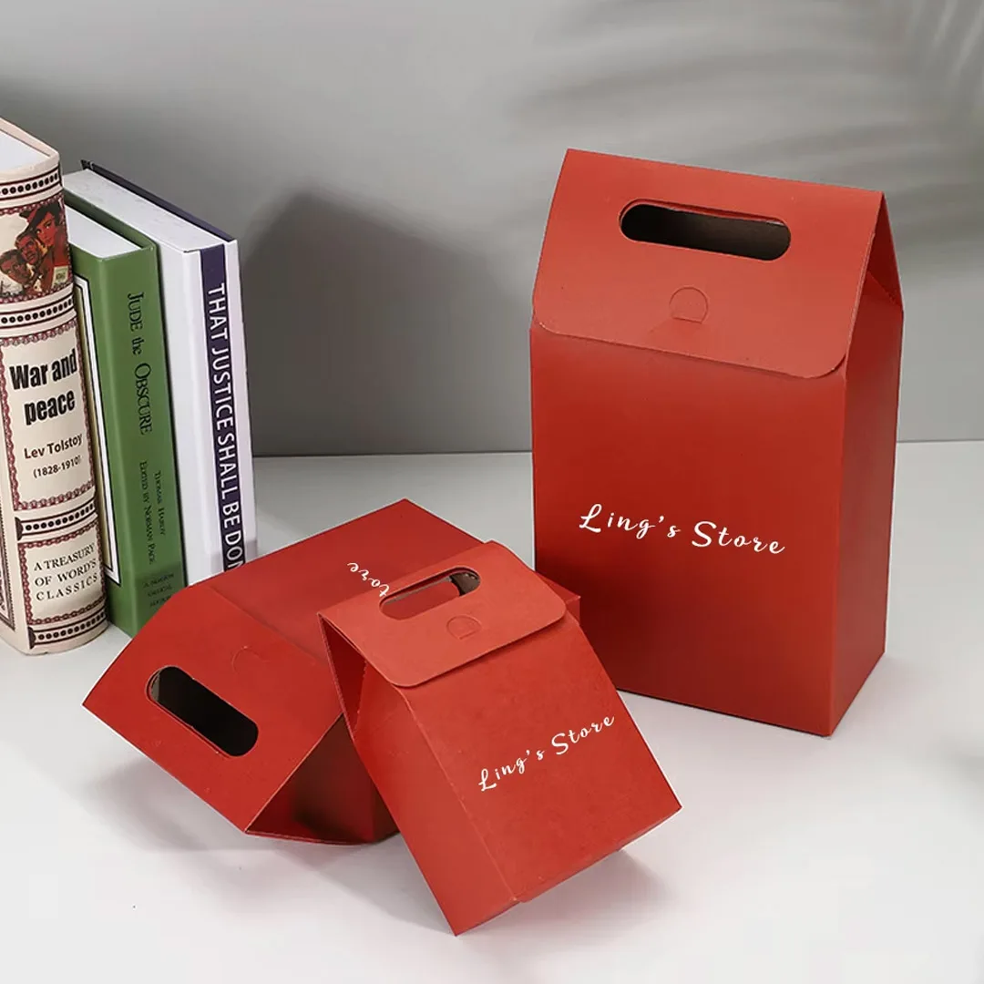 

50Pcs Personalized Logo Jewelry DIY Folding Packaging Paper Gift Flip Gift Underwear Stockings Handkerchief Scarf Portable Bag