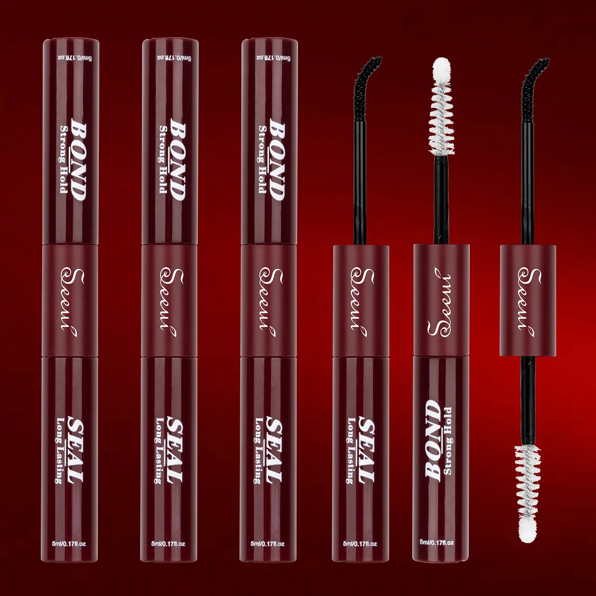 SEEUI Eyelash Bond and Seal Eyelash Glue for DIY Eyelash Clusters Long Lasting Strong Hold（5ml+5ml)