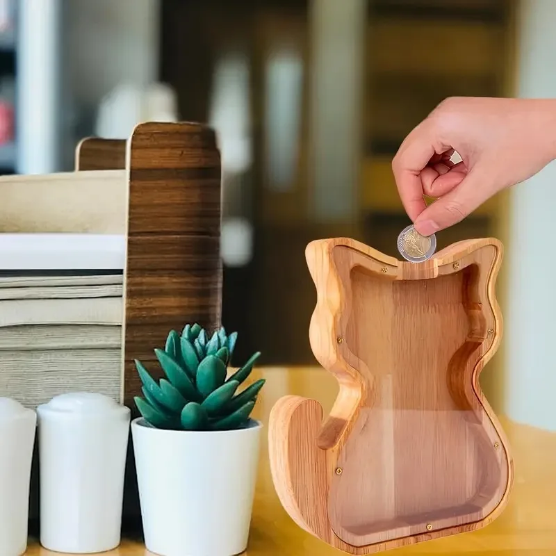 هريرة البنك الإبداعية الكرتون الصنوبر حصالة على شكل حيوان شفافة الديكور الحرف هدية الديكور