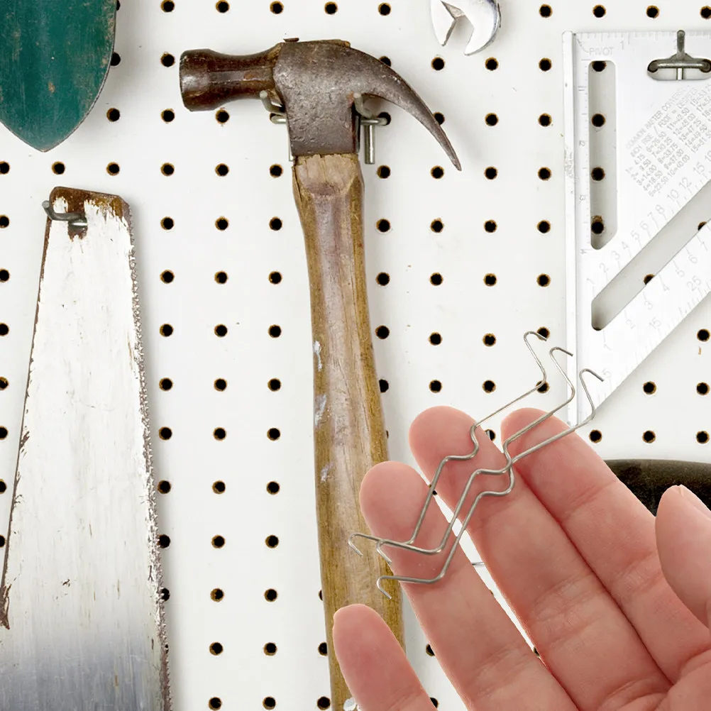 50Pcs Pegboard Hook Locks Stainless Steel Rust Resistant Strong Peg Hook Stoppers Pegboard Clips for Hanging Peg Board