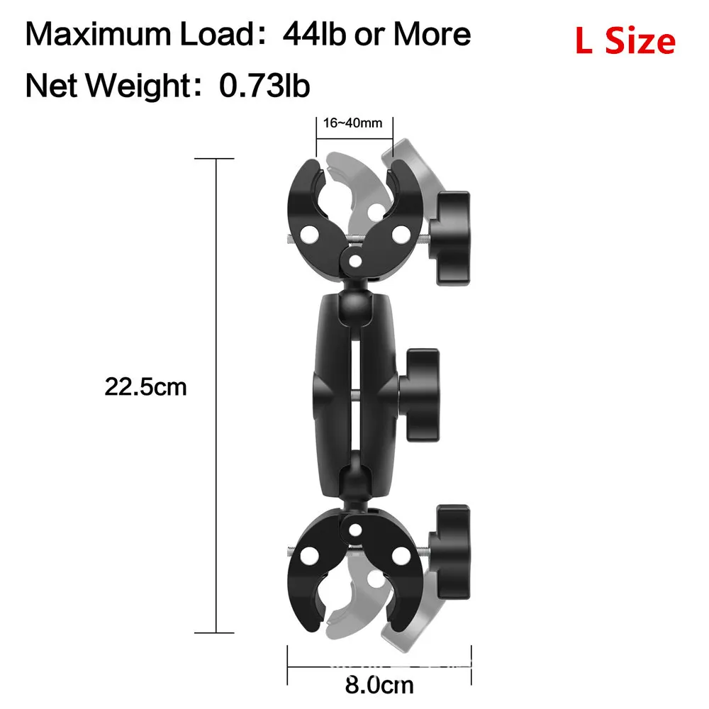 New Double Metal Super Clamp Articulating Mag ic Arm Clip 360 Dual-Head Super Clamp for Umbrella Monitor LED Light