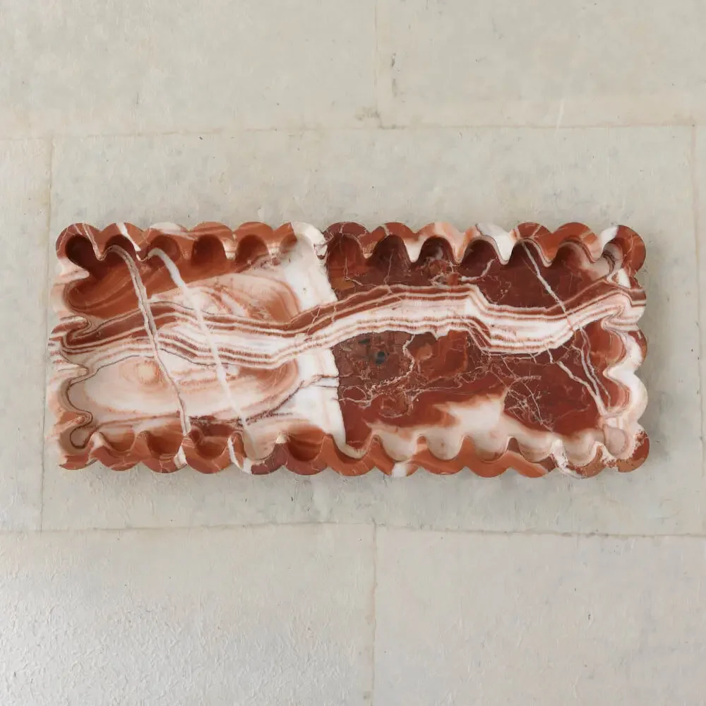 Nordic Luxury Marble Rosella Trays Bathroom Storage Rack Wash Basin Wash Basin Storage Tray Household Living Room