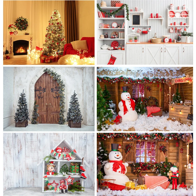 

Photorealistic Fabric Christmas Day Indoor Theme Photography Background Christmas Tree Backdrops For Photo Studio Props CHM-128