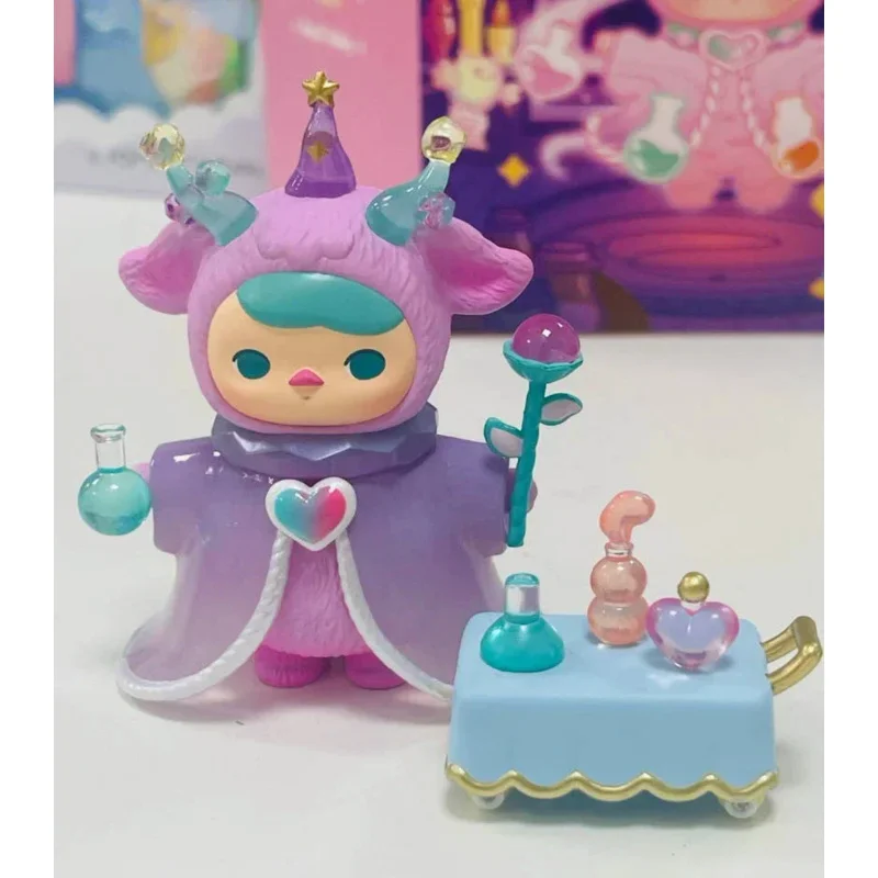 

PUCKY Fairy Collaboration Action Figure Purple Magician Chemist Elf Baby Healing Bear Angle Pucky Figurine Love Heart Art Toy