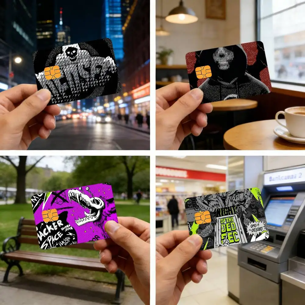 D-dedSec-c Game Waterproof Skin Protector Stickers for Bank Cards Credit Cards Debit Cards Public Transport Cards