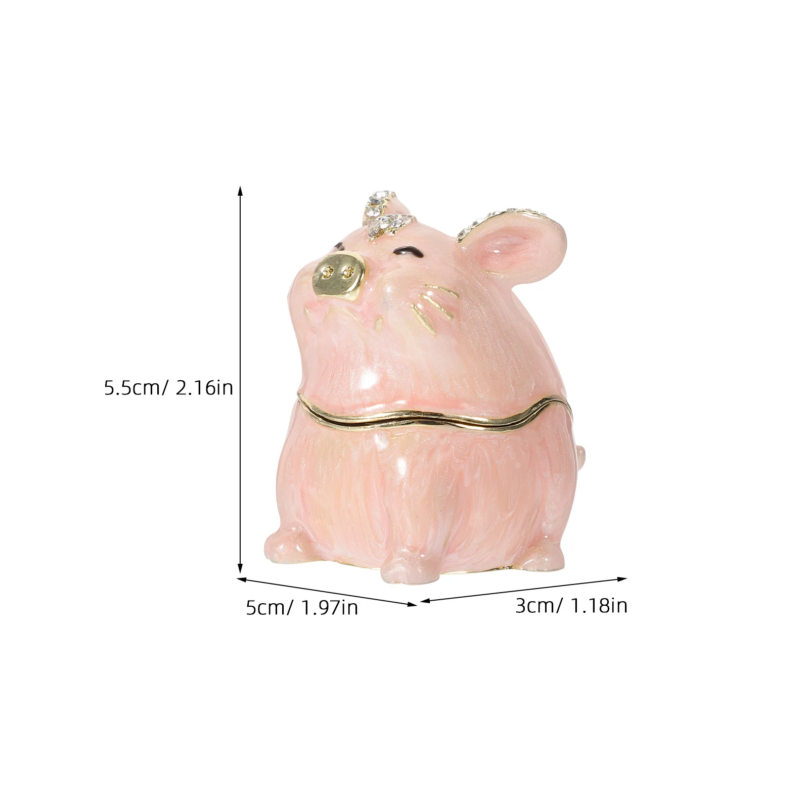 

Mini Pig Storage Box Zinc Alloy Enamel Jewelry ganizer Pink Desktop Adornment Gift Case Decor Container Necklace Holder