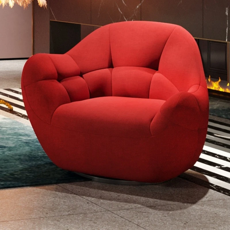 Rotating sofa living room Single sofa Hotel living room Rotatable fabric embroidery