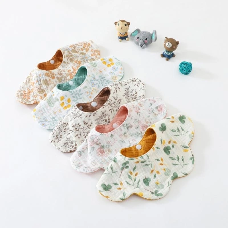 実用的な授乳よだれかけ 赤ちゃん用 吸収性よだれよだれかけ 通気性 新生児げっぷ布 口拭き布 6層綿 24BE