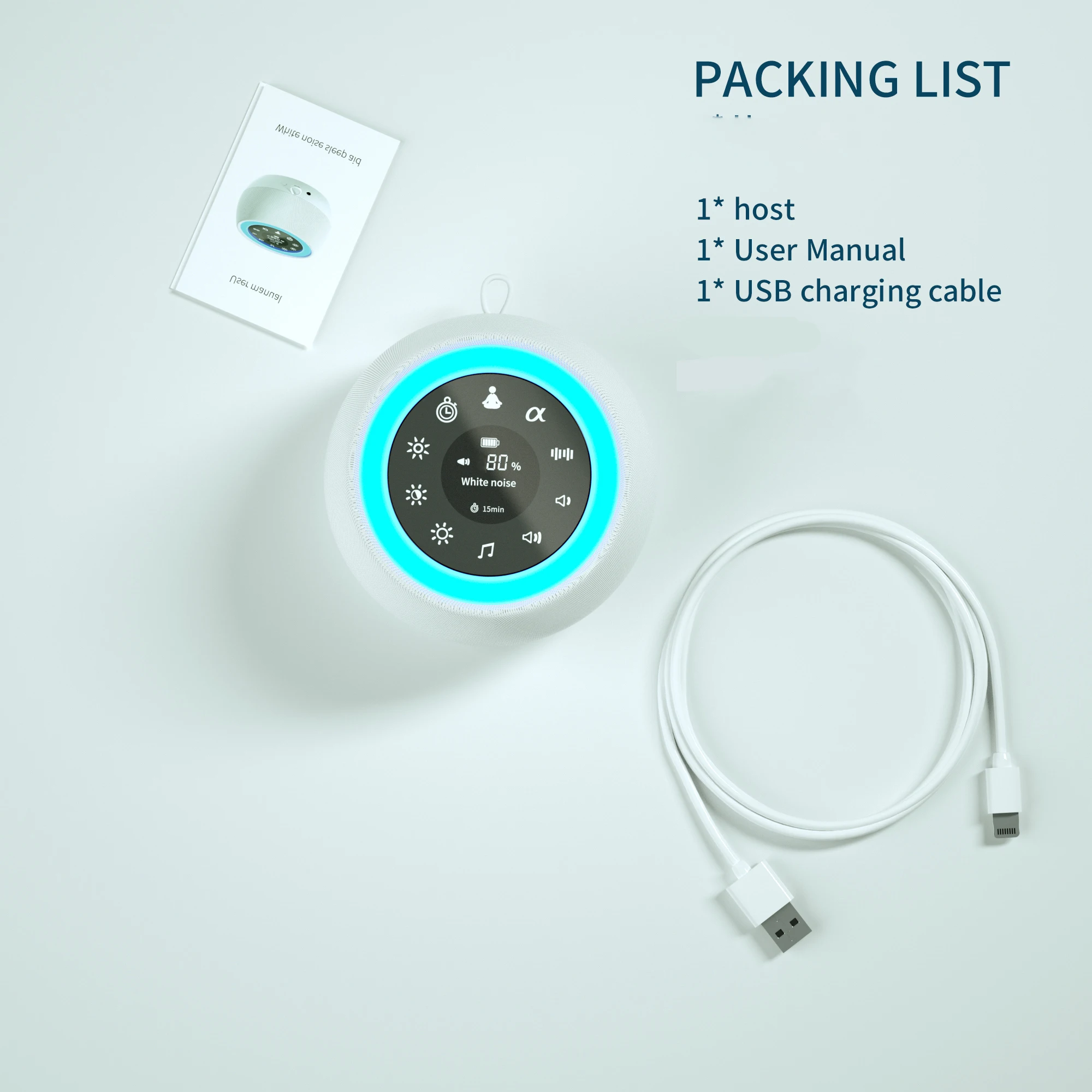 Compact Baby White Noise Speaker 26 Natural Soothing Sound Volume Control Noise Cancellation Sleep Aid Health Care Products
