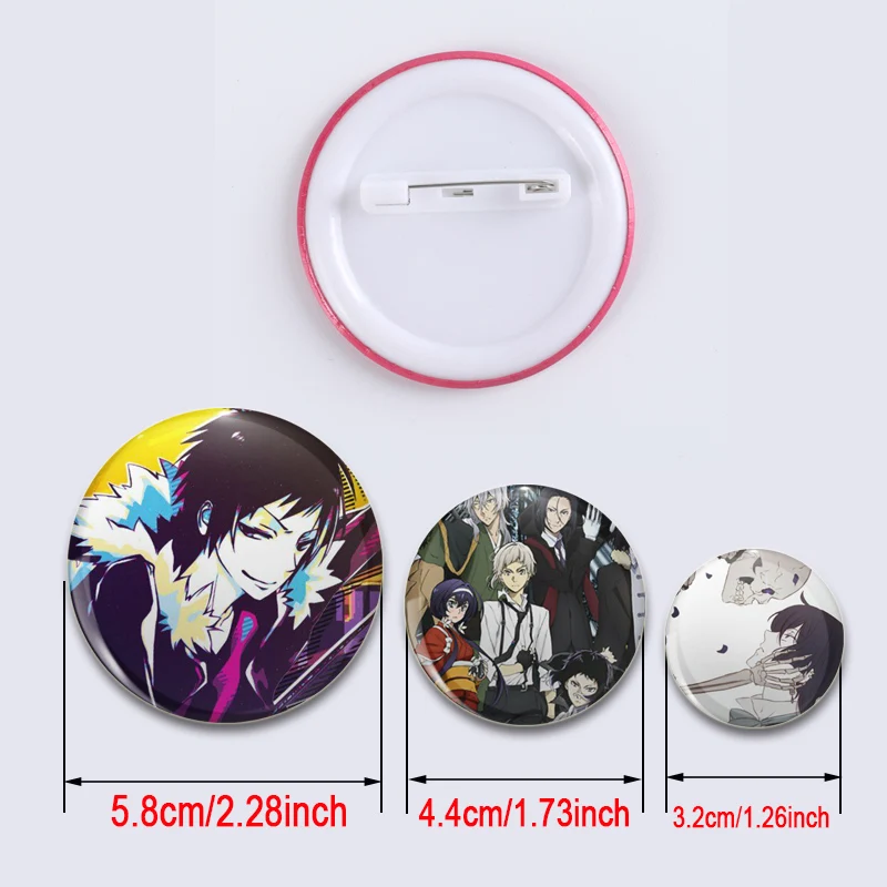 Bungo Stray Dogs Brooches Cartoon Figure Cosplay Badge Handmade Anime Lapel Pins DIY Backpack Clothes Jewelry Accessory Gift