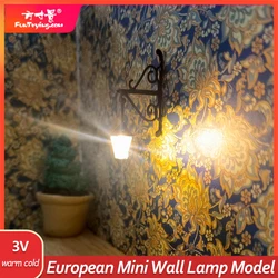 10pcs Miniature wall lamp model G scale European retro model indoor wall lamp 3V architectural lighting doll house decoration