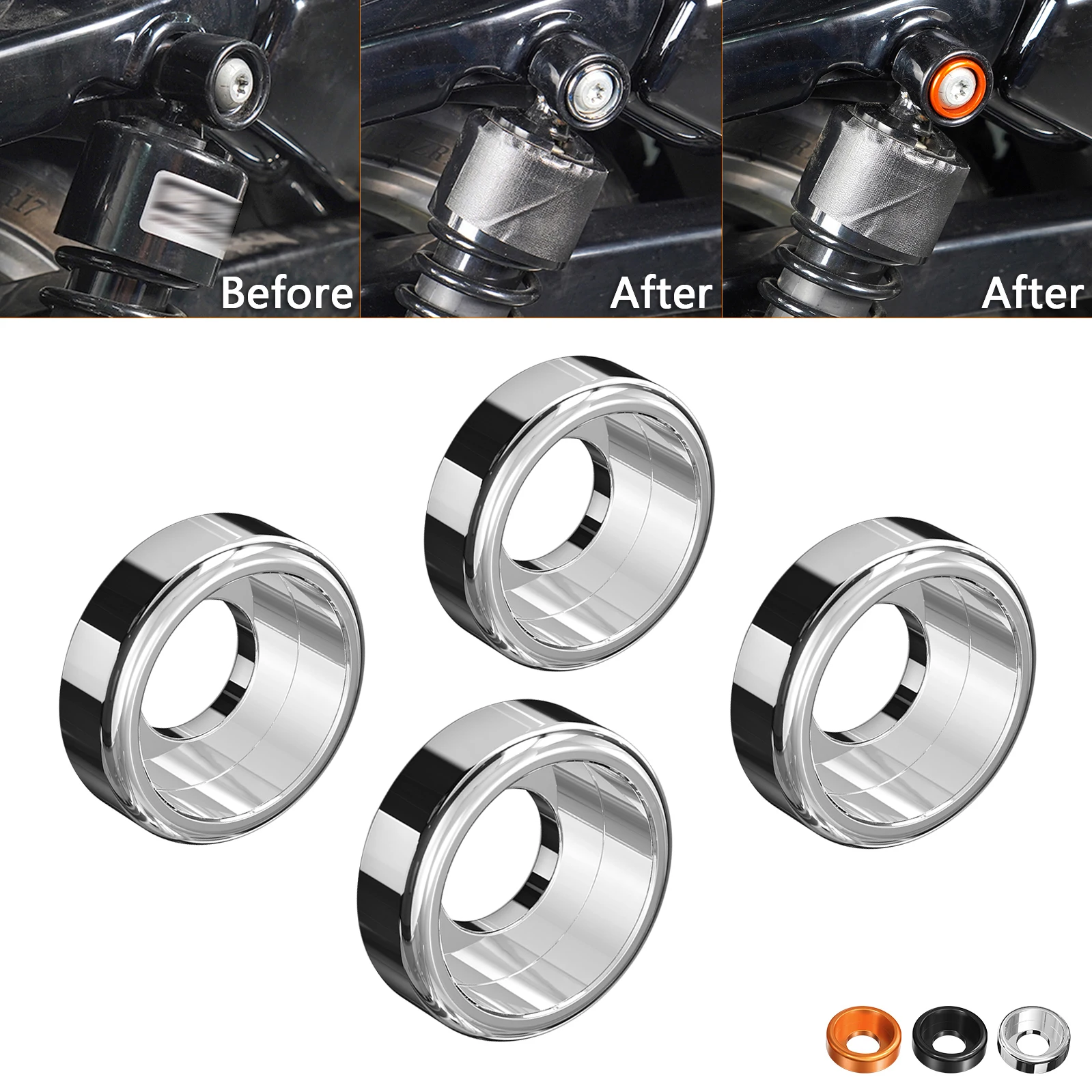 

Rear Shock Absorber Bolt Rings for Harley 48 Forty Eight XL1200X Sportster 883 SuperLow 2016-2022 Forty Eight Special 2018-2020