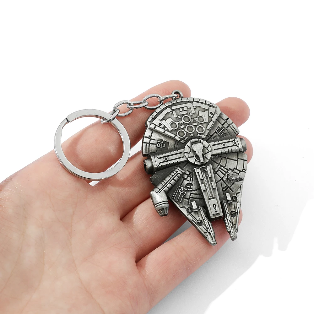 Movie Star Wars Spaceship Keychain Millennium Falcon Metal Pendant Keyring Fans Commemorate Key Chains