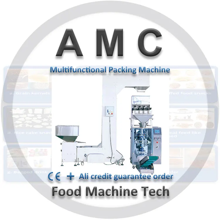 Pacote de máquina de amarrar alimentos portátil Americhi + máquina de embalagem de saco de pó vertical + máquina de embalagem de alimentos caixa de alumínio