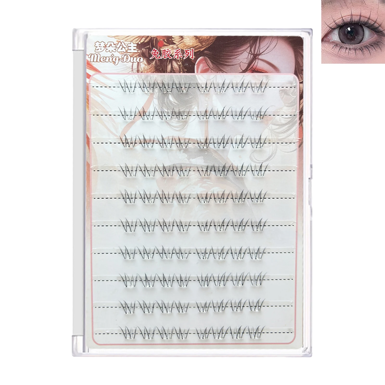 6/10 rangées fleur fée bas faux cils bande claire bas cils grappes individuel moelleux Extension de cils maquillage des yeux