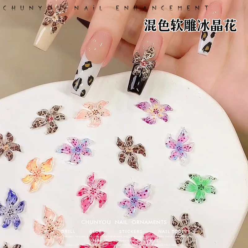 50pcs 2Sizes Bow Nail Charms Bulk Mix Colors 3D Flatback Resin Ribbon Nail Art Decorations Parts DIY Summer Nail Art Accessories