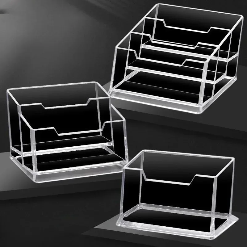 

Business Card Stand Creative Transparent Acrylic Card Storage Box Business Large Capacity Card Box