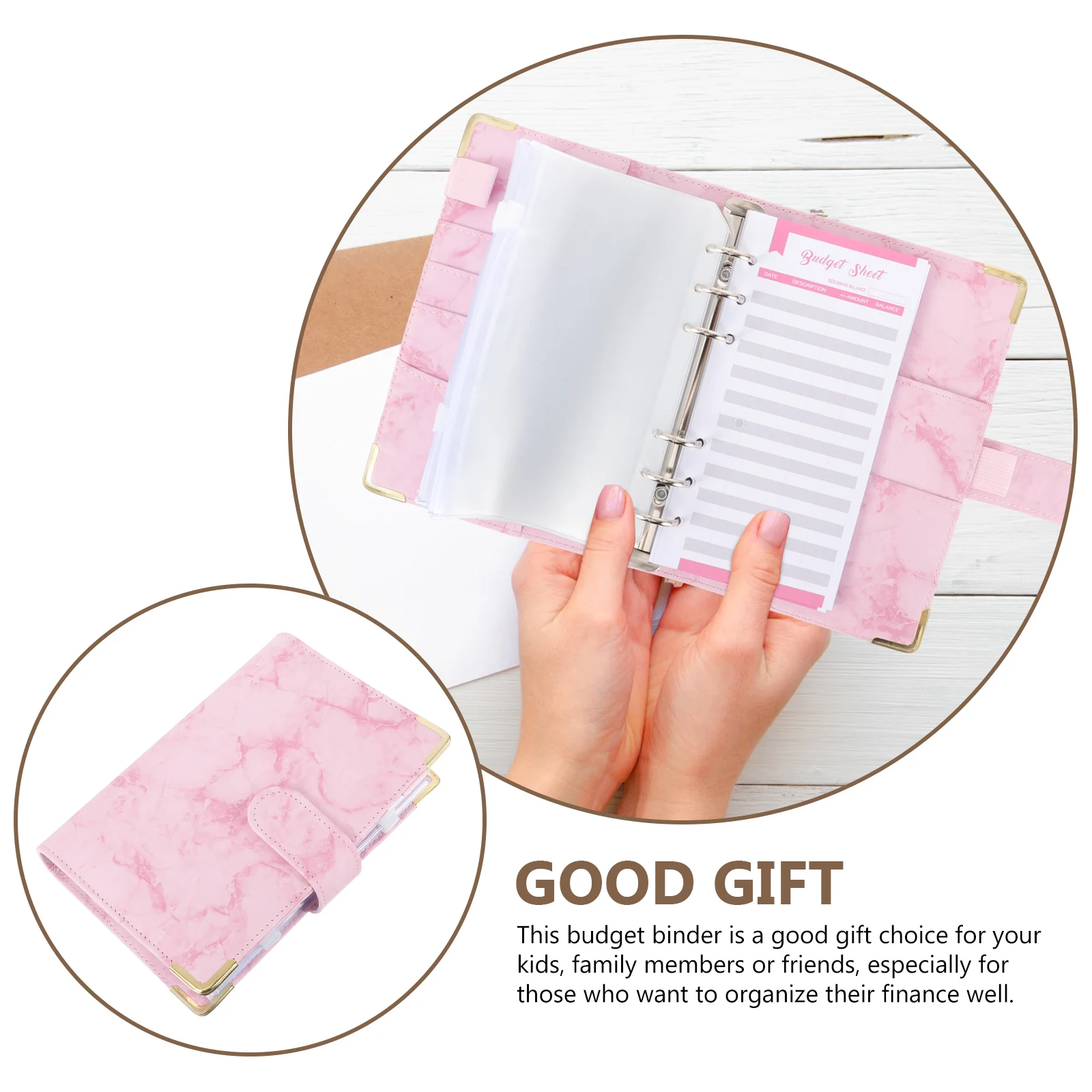 Binder Ledger Money Saving Binders for Cash Folder Budgeting Envelope Marbling Book