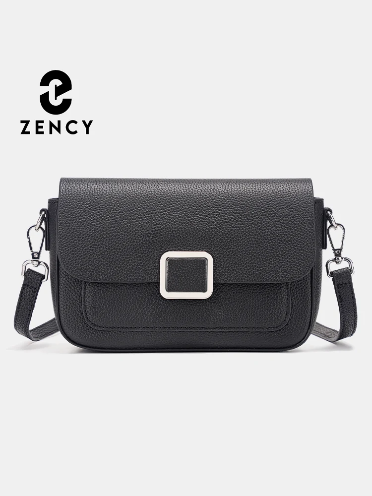 

Zency Elegant Designer Handbag 2025 Trendy Fashion Women's Genuine Leather Square Bag Simple Leather Shoulder Crossbody Sac