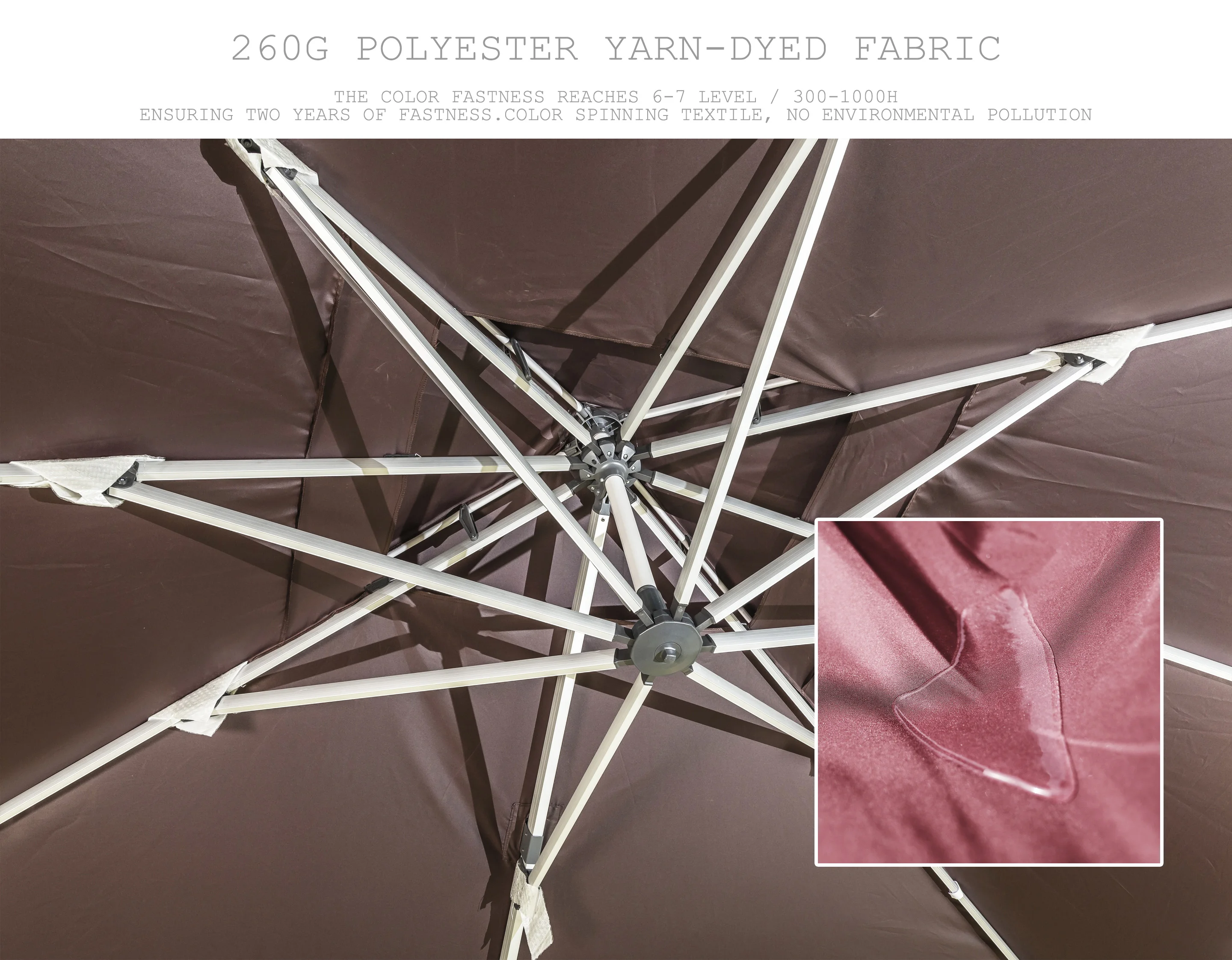 ร่มกันแดดขนาดใหญ่แบบคานยื่นสำหรับสวนกลางแจ้ง ร่มโรมันแบบหนักสำหรับระเบียง