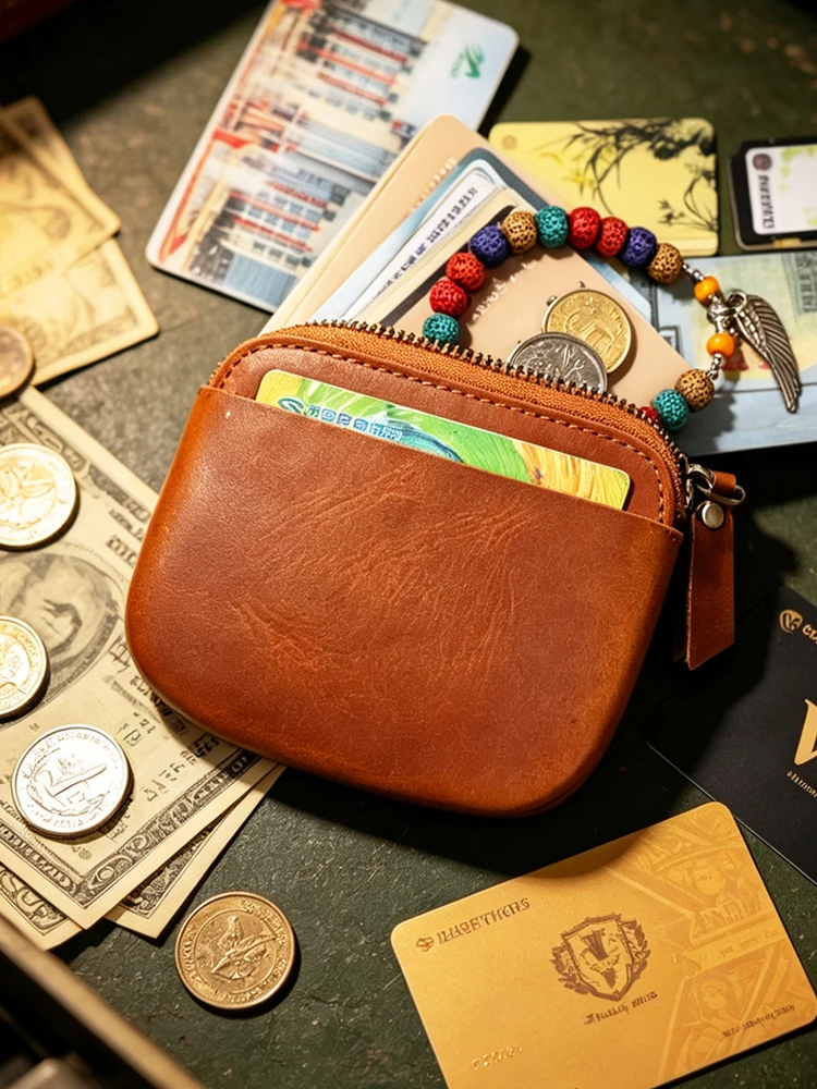 piboles-レトロスタイル本革小銭入れメンズトップレイヤー牛革シンプル収納ジッパー小銭入れビジネス-ol-バッグ