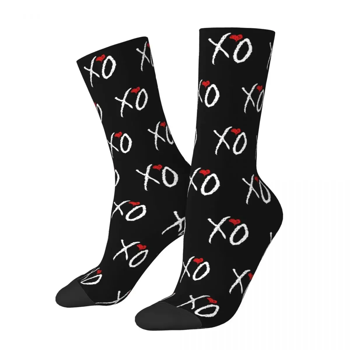 Retro XOXO Logo Skateboard Socks Crew Socks for Unisex Non-slip Breathable Basketball Socks