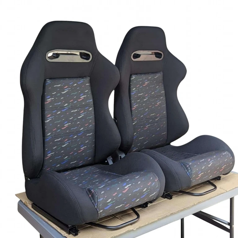 

Автомобильные гоночные сиденья JBR 1035 Black Universal с регулируемой ручкой и тканевой обивкой из конфетти