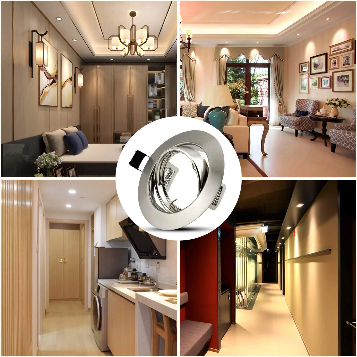 LED Downlights Frame Round Fixture Adjustable Downlight Led Holders Cutout for MR16 GU10 Bulb Holder Recessed LED Spot Light