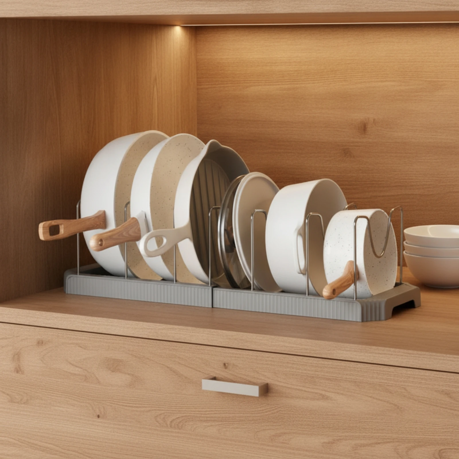 Extendable Dish Rack Ribbed Base Adjustable Dish Rack Home Organizer Open Design for Cabinet