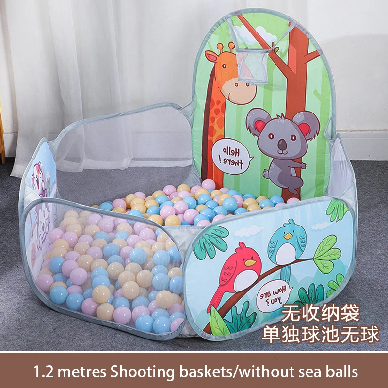 Namiot dla dzieci 120 cm, domek do zabawy, składany kojec, plac zabaw, namiot dla niemowląt, basen z piłeczkami z koszykiem do koszykówki, przenośna zabawka do użytku wewnątrz i na zewnątrz.