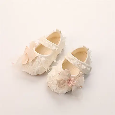 AdTosBaby-Chaussures plates avec nœud pour filles, motif pétale, parfait pour les occasions spéciales comme les fêtes, les festivals et les douches de bébé