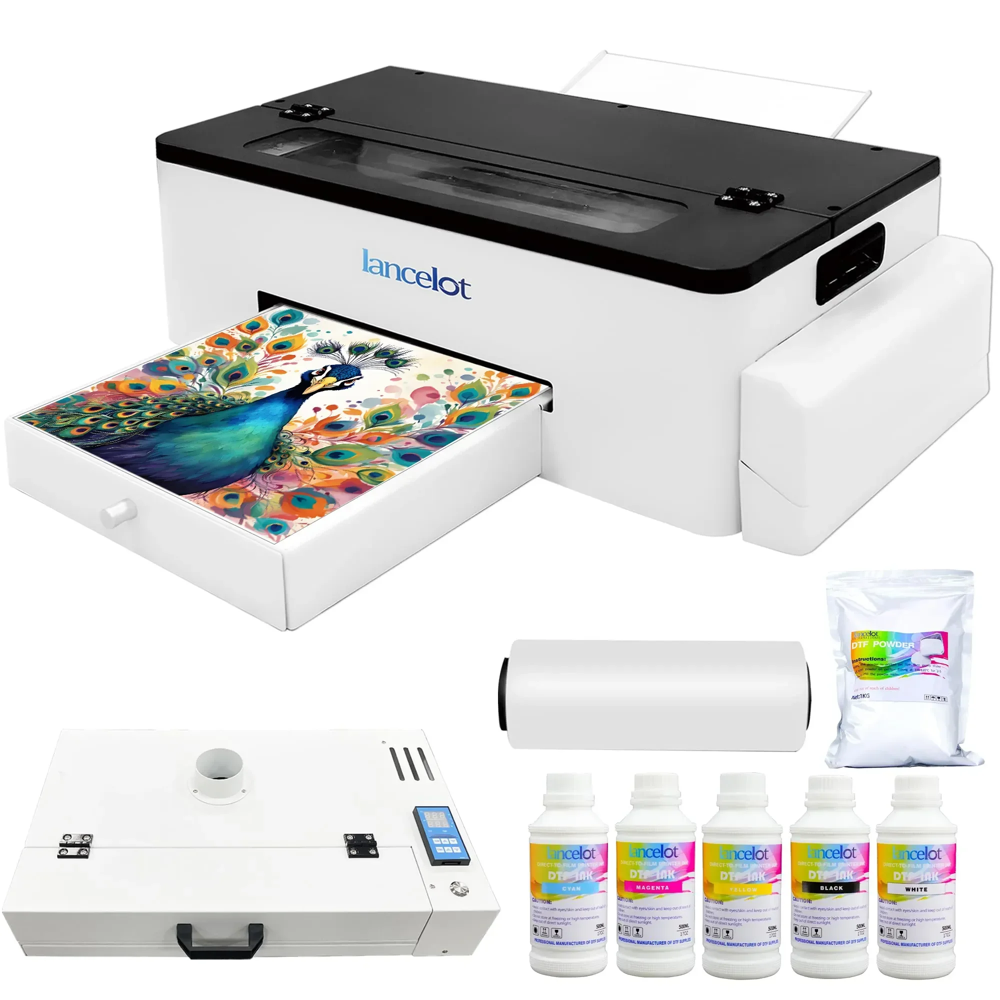 LQ LANCELOT L1800 A3 Size Inkjet Printer New White Ink Circulation System Heat Transfer Roll PET Film DTF Printer