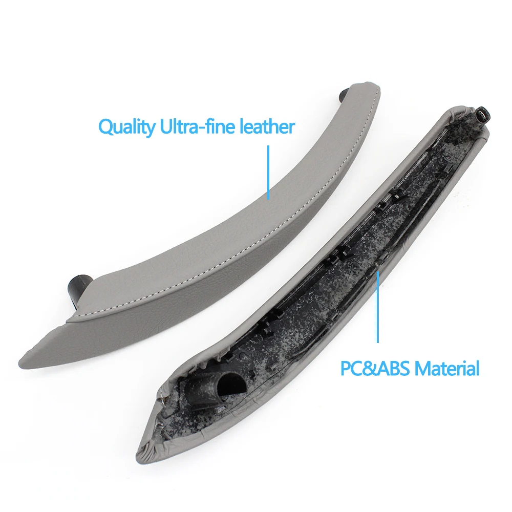 Left Right Interior Passenger Door Pull Handle Leather Outer Cover Replacement For BMW X5 X6 E70 E71 E72 2007-2014
