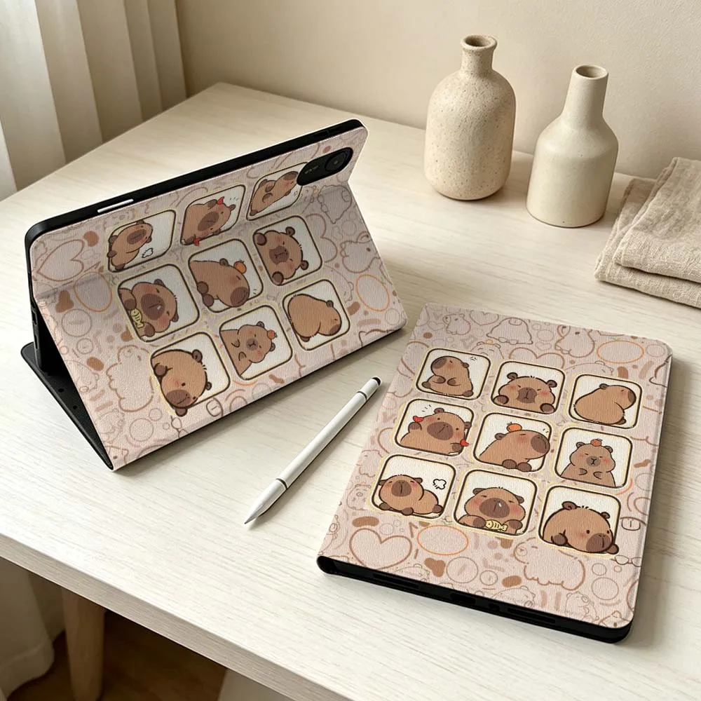 Cartoon Capybara Fun Art For Xiaomi Mi 8 7 6 5 Mini Ultra Pro Redmi Pad Pro SE 2 Poco Pad Soft Pen Tray Tablet Case