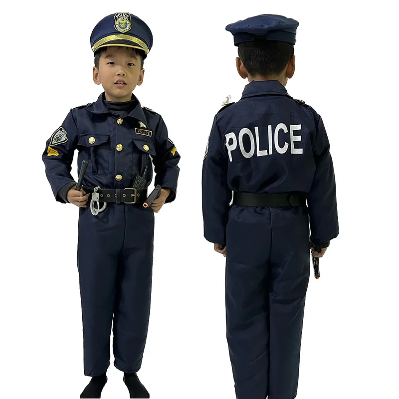 Ensembles de olympiques d'officier de police pour enfants, cosplay de film et de télévision, déguisement de carnaval d'Halloween, spectacle sur scène, garçons jeunesse, unisexe, 2023