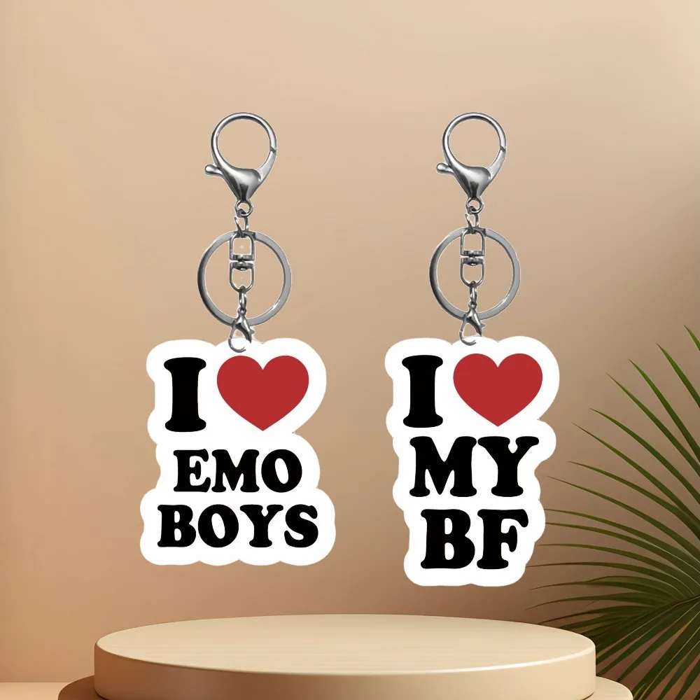 

Diy Creative Acrylic Keychain I Love Boyfriend Emo Boy Lying Dilfs Submissive Men Submissive Women Pendant Jewelry Friend's Gift