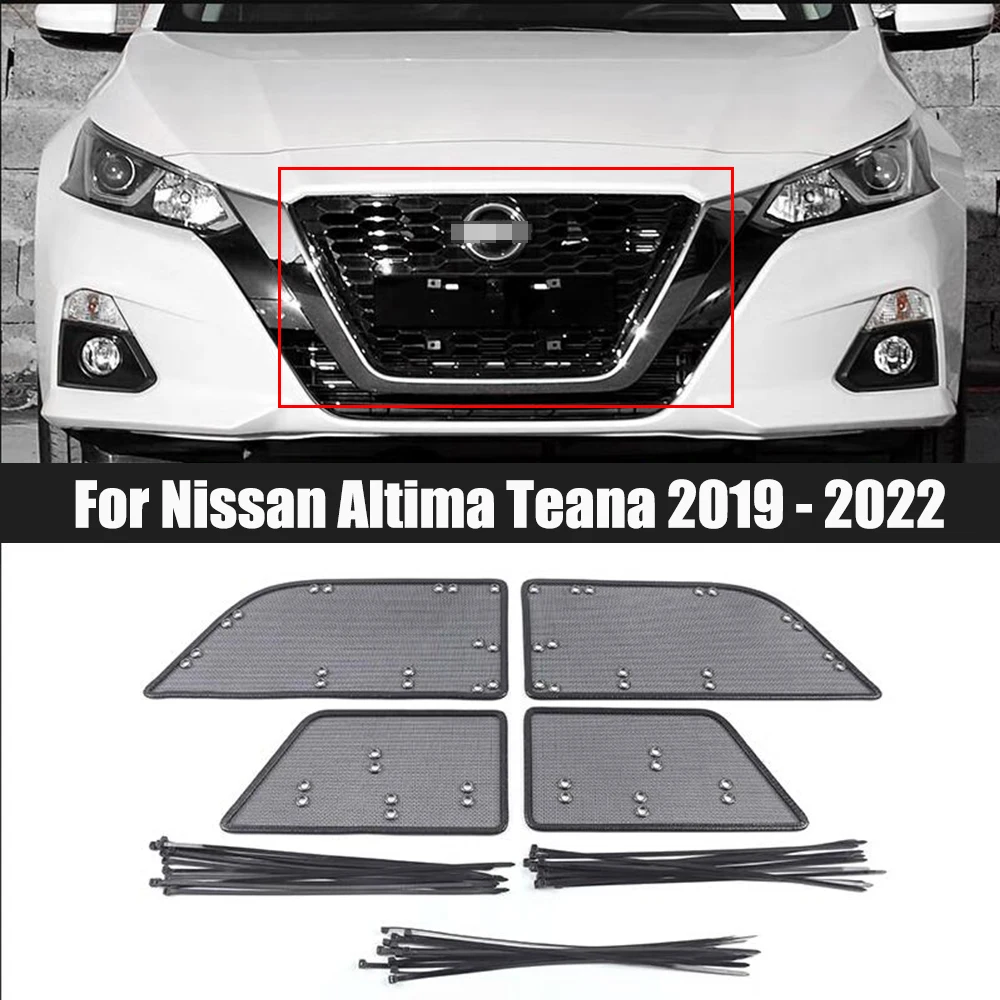 

For Nissan Altima Teana 2019 - 2022 Stainless steel Car Front Grille Insert Net Insect Screening Mesh Cover Trim Car Accessories