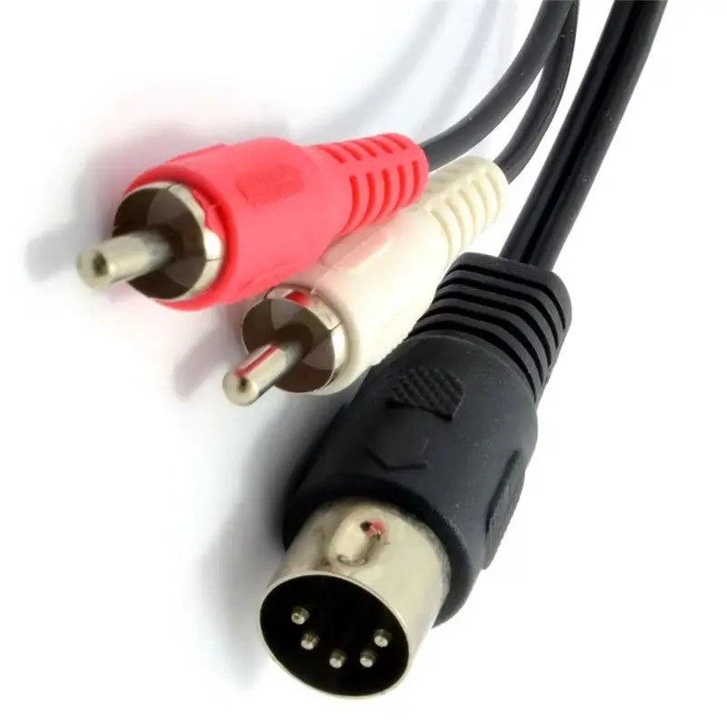 5 Pin DIN Plugs Male to 2RCA Male Converter Cable Audio for Electrophonic Bang & Olufsen, Naim, Quad Stereo Systems (DIN-2RCA)
