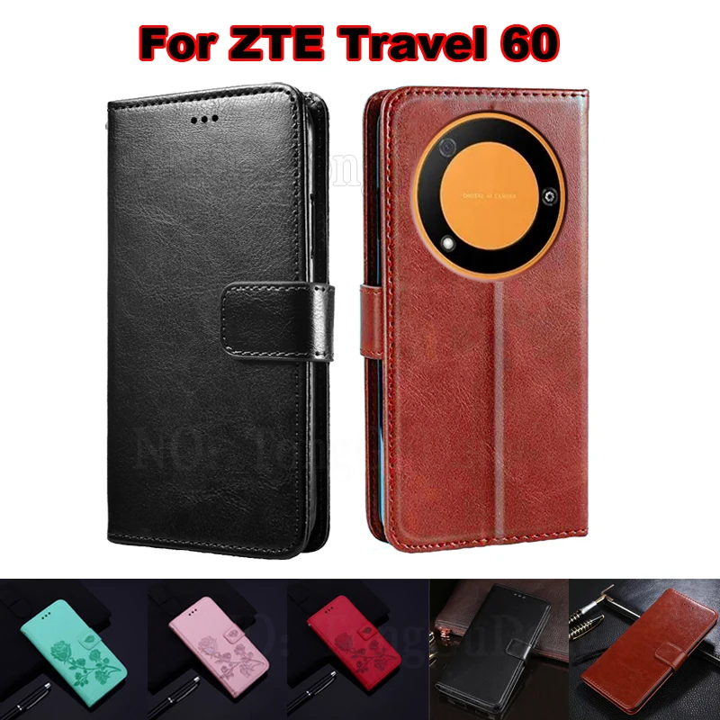 

For чехол на ZTE Travel 60 Case Leather Phone Cases Flip Capa Wallet Cover For Carcasas ZTE Changxing 60 7552N Mujer Fundas 5.0"