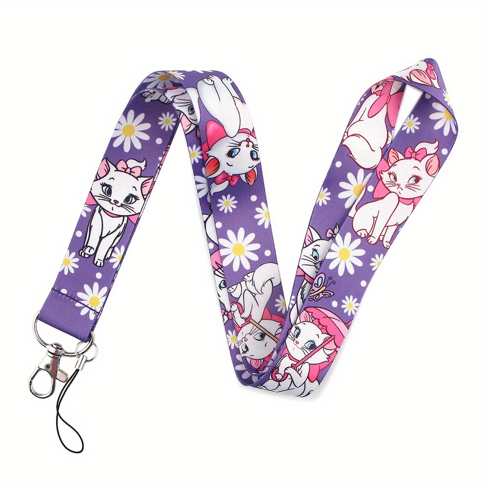 Marie Cat cordino The Aristocats Neck Strap corda per telefono per chiave ID Card Badge Holder portachiavi Hang Rope Lariat Lasso