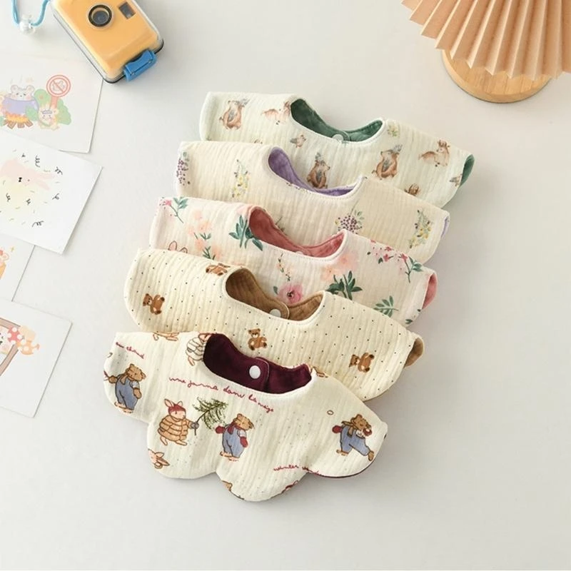 Y4QA Baby Teething Bib Multifunctional Soft Absorbent Saliva Towels Comfortable Toddler Burp Cloth for Infants 0-2 Years