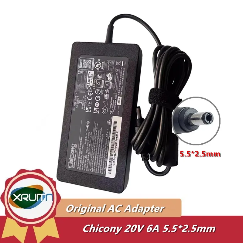 A17-120P2A A120A0061P Original Chicony 120W AC Adapter 20V 6A Charger For Intel NUC13VYKi7 NUC13VYKi5 NUC13AN[x]v7 Mini Laptop