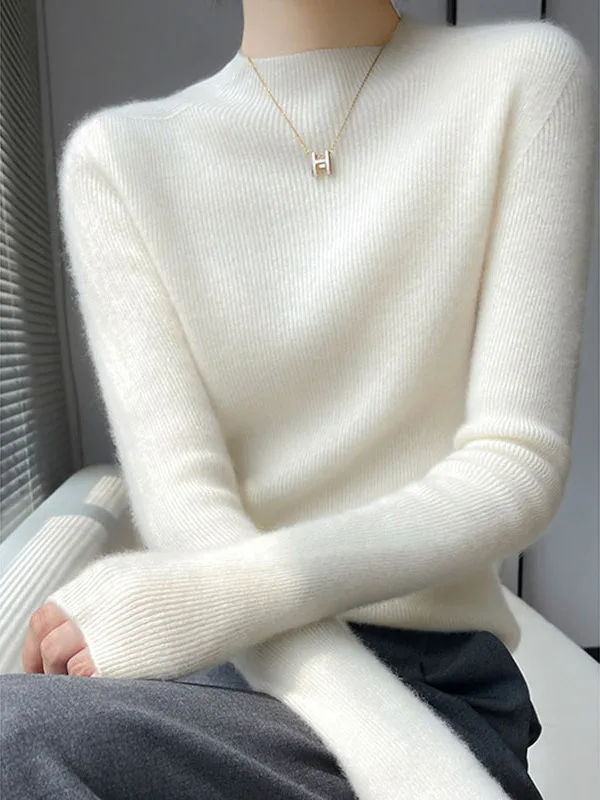 

Women's Knitted f-High Collar Sweater Autumn Winter New Sle Faionable Inner Wear Warm Base irt Commute Sle Slim Fit