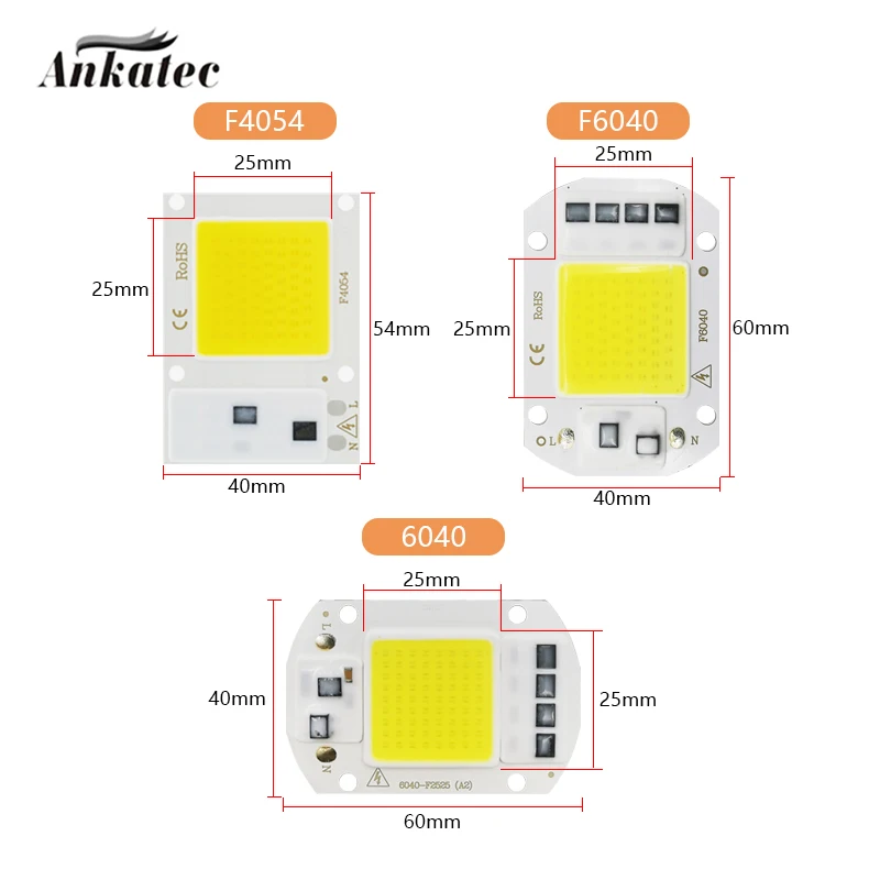 LED COB Chip 10W 20W 30W 50W AC110V 220V Smart IC LED Beads DIY For LED Floodlight Spotlight COB Chip Warm White Cold White