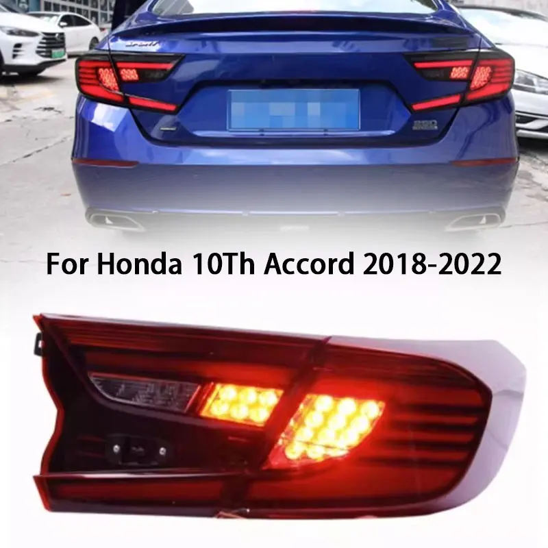 LED Tail Lights For Honda Accord 10th Gen 2018-2022 Dynamic Animation Breathing Brake lights Sequential Turn Signal Assembly